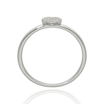 Fehér arany szív gyűrű 50-es méret (B51553)